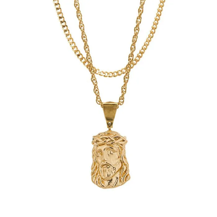 Mister Micro Jesus Gold Necklace