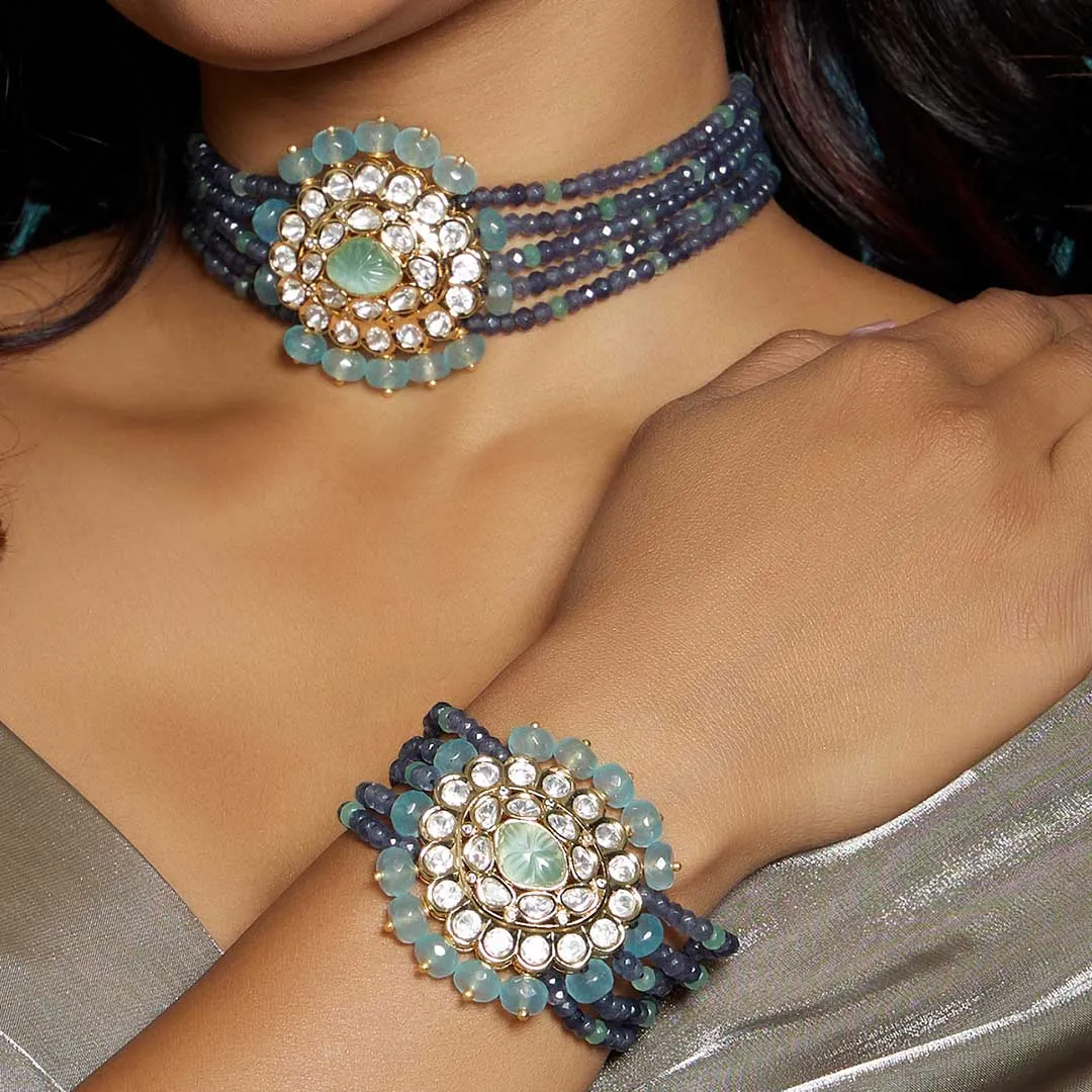 Multi Colour Kundan Polki Bracelet - MRJBR23BR 37