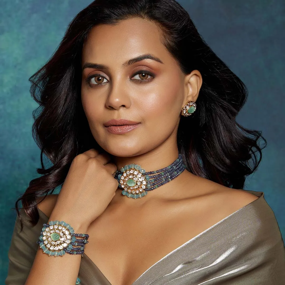 Multi Colour Kundan Polki Bracelet - MRJBR23BR 37