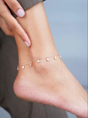 Multi Flower (Pair) Anklet (Pure Silver)
