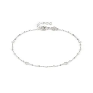 Nomination Anklets, Hearts, White Cubic Zirconia, Silver