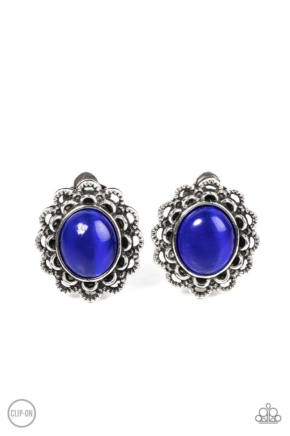 Paparazzi Garden Gazebo Blue Clip-On Earrings - P5CO-BLXX-054XX