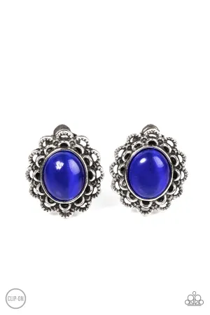 Paparazzi Garden Gazebo Blue Clip-On Earrings - P5CO-BLXX-054XX