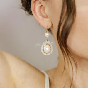 Pearl Dangle Bridal Earrings