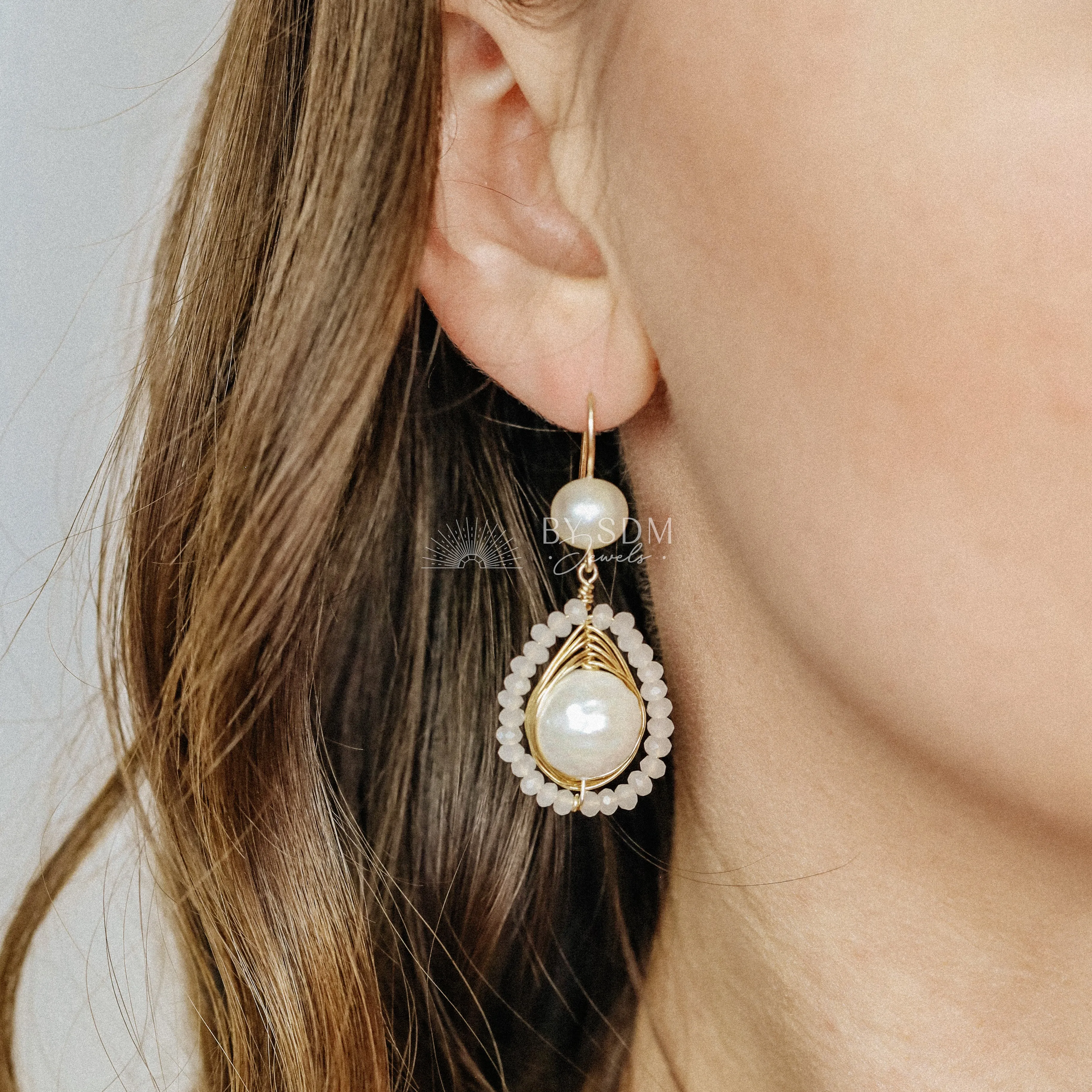 Pearl Dangle Bridal Earrings