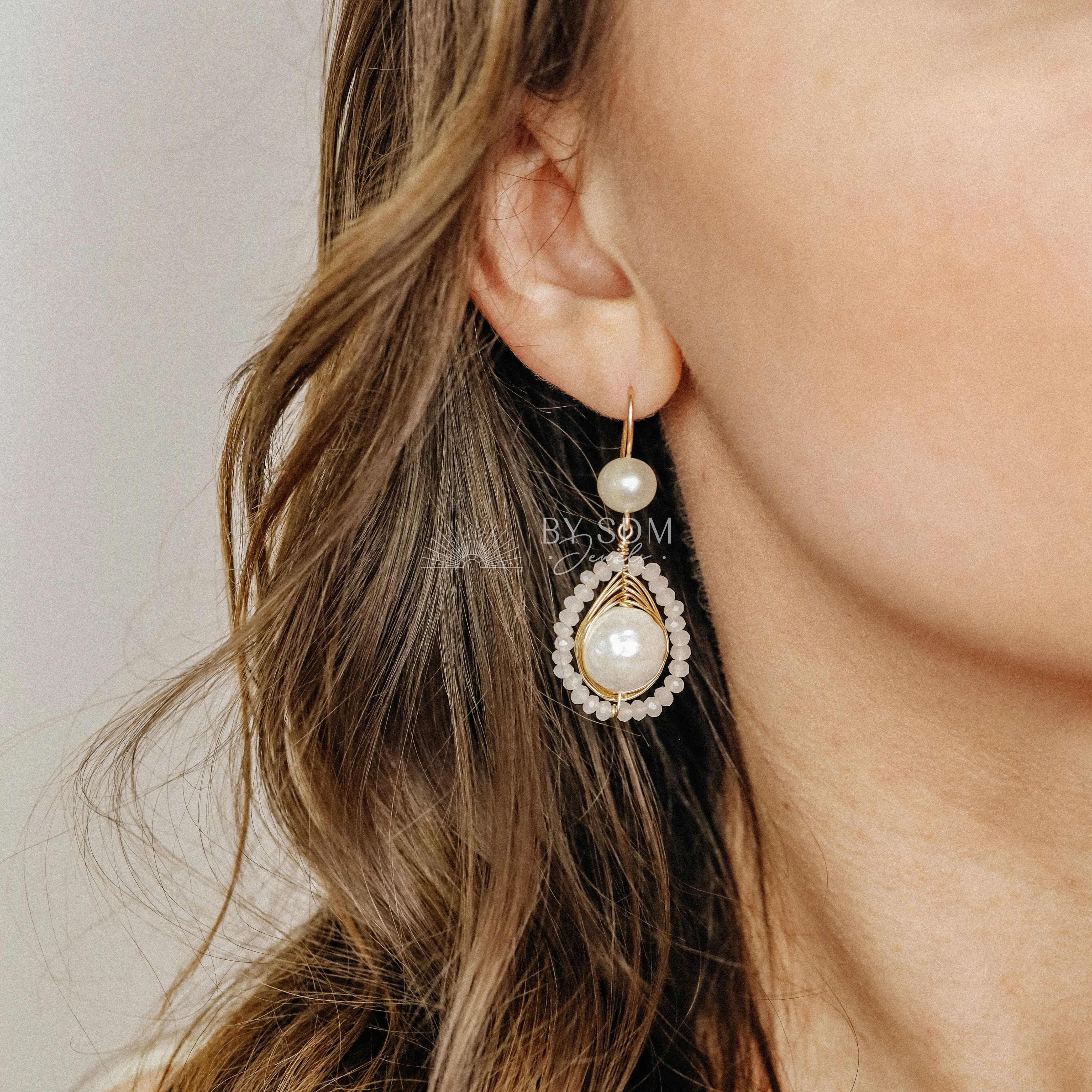 Pearl Dangle Bridal Earrings