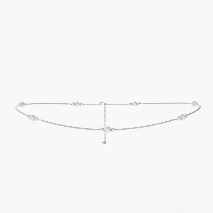 Pearl Rope Belly Chain Silver