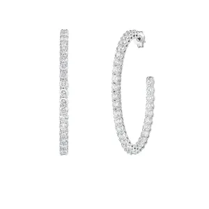 Perfect Diamond Hoops 18K White Gold Diamond Hoop Earrings