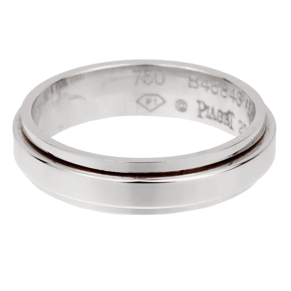 Piaget Possession 18k White Gold Spinning Band Ring Sz 7