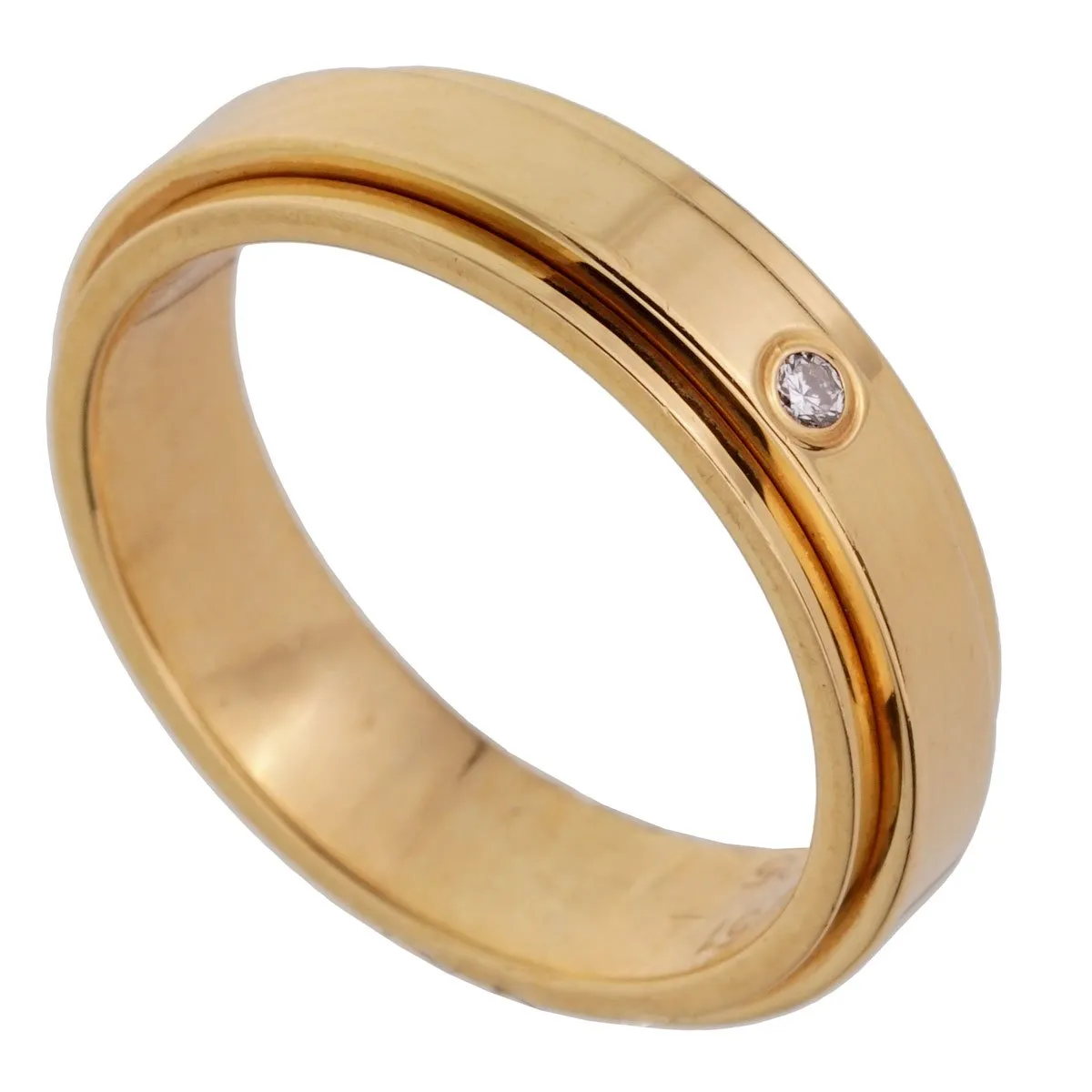 Piaget Possession 18k Yellow Gold Diamond Spinning Ring Sz 5 1/2