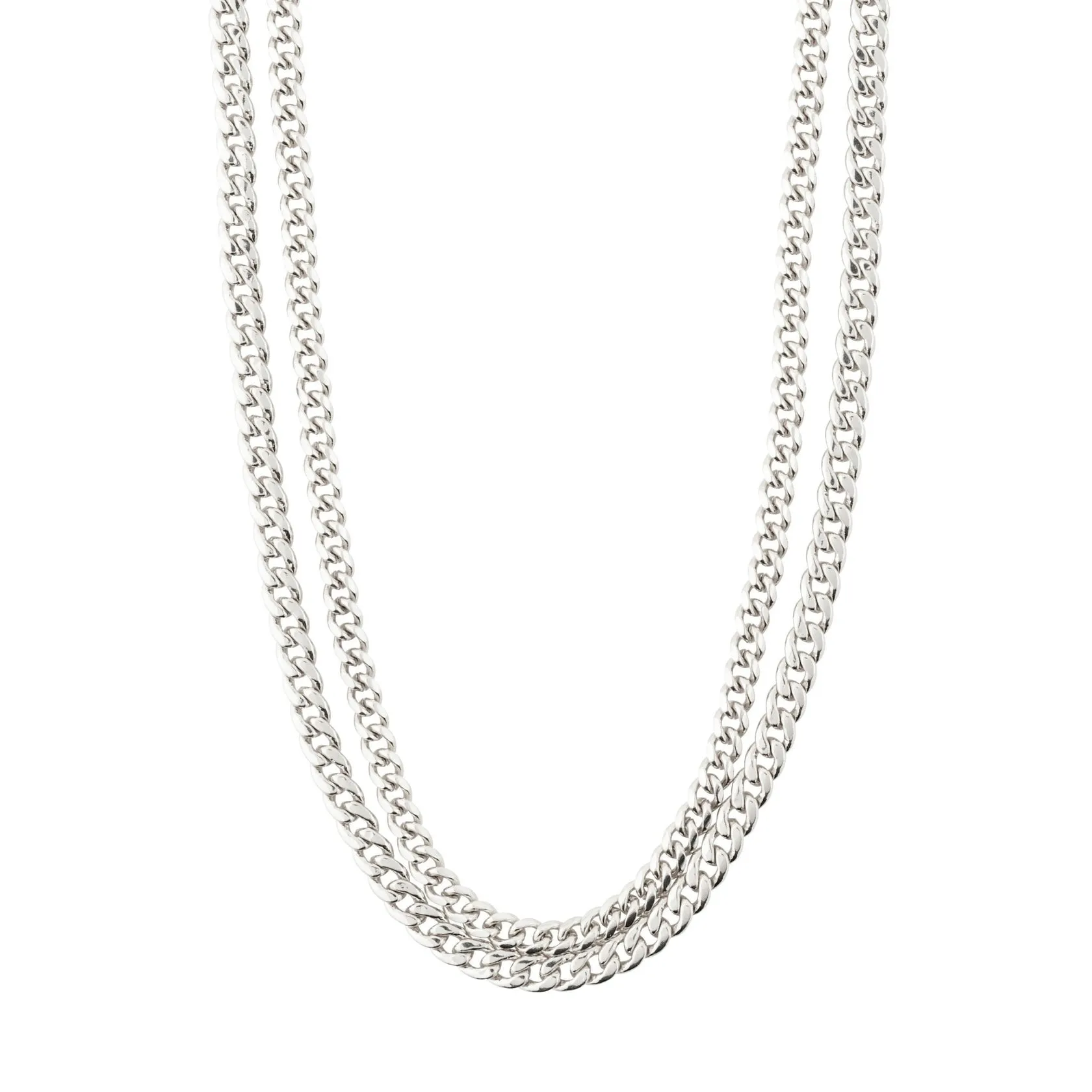 PILGRIM Blossom Recycled 2-in-1 Curb Chain Necklace