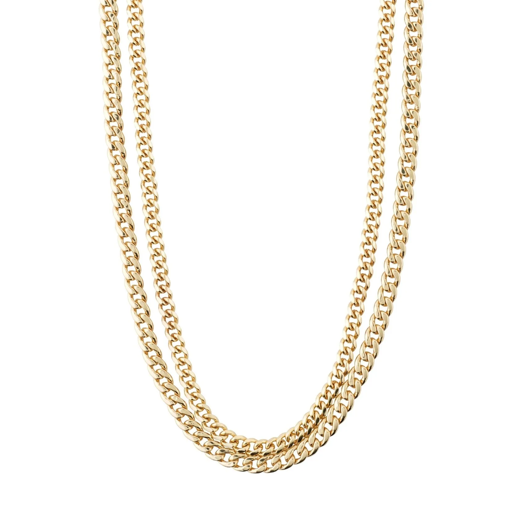 PILGRIM Blossom Recycled 2-in-1 Curb Chain Necklace