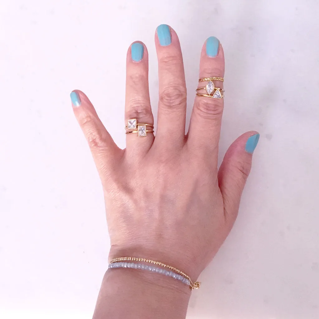 Rectangle shape CZ ring #HC16009