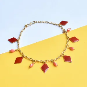 Red Enamel Chain Anklet