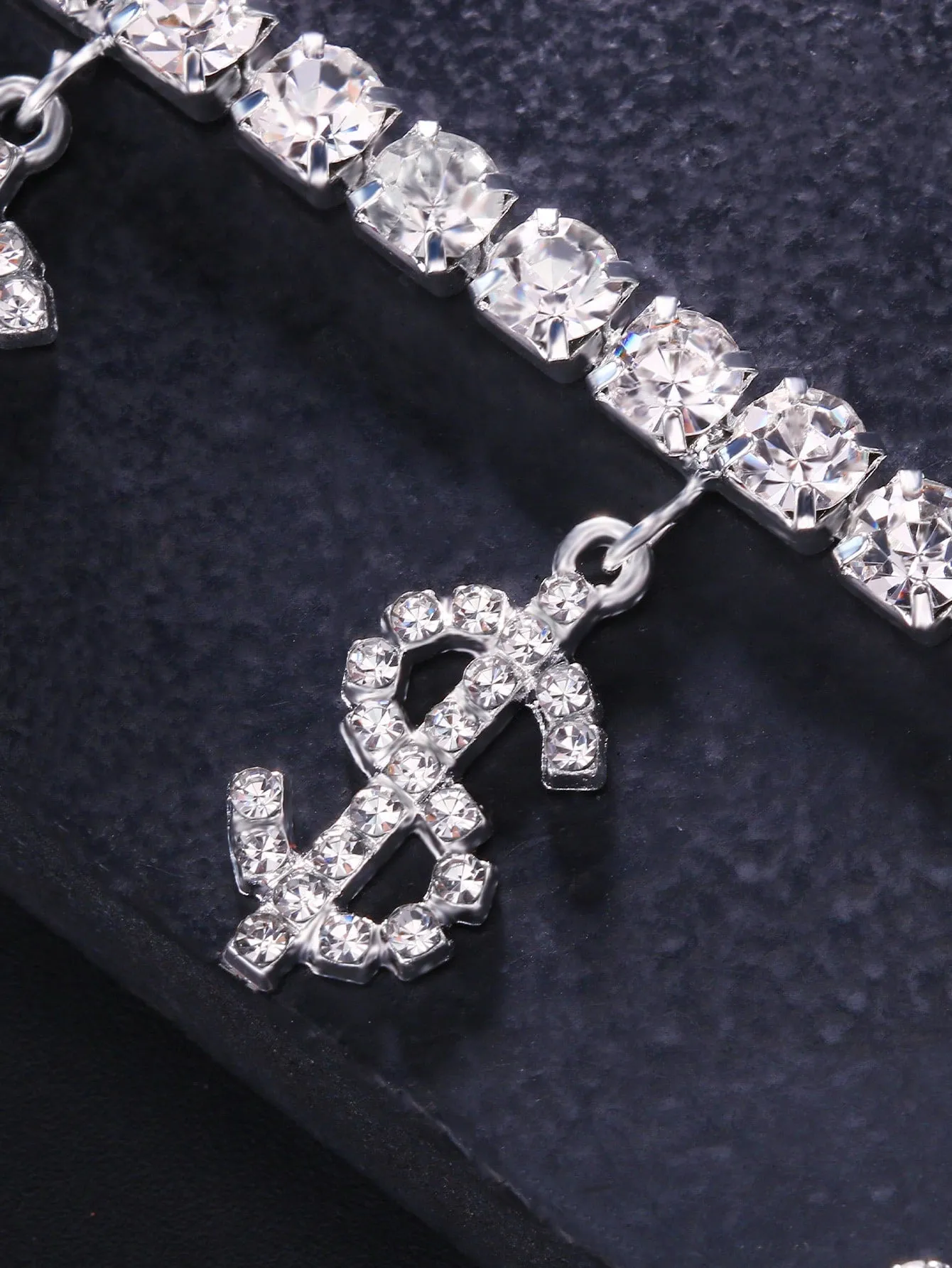 Rhinestone Decor Dollar Sign Charm Choker for Women Jewelry for Women Necklace