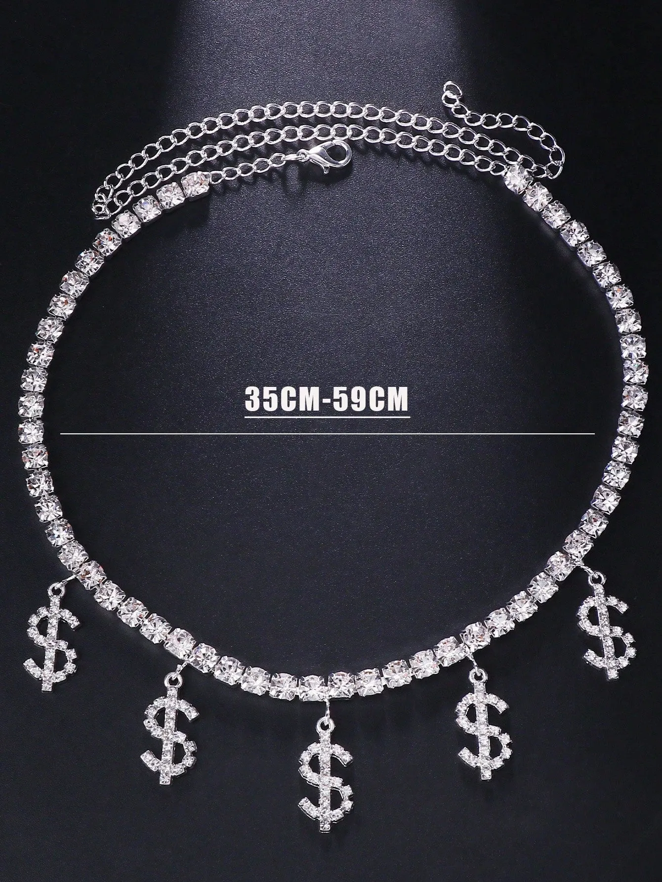 Rhinestone Decor Dollar Sign Charm Choker for Women Jewelry for Women Necklace