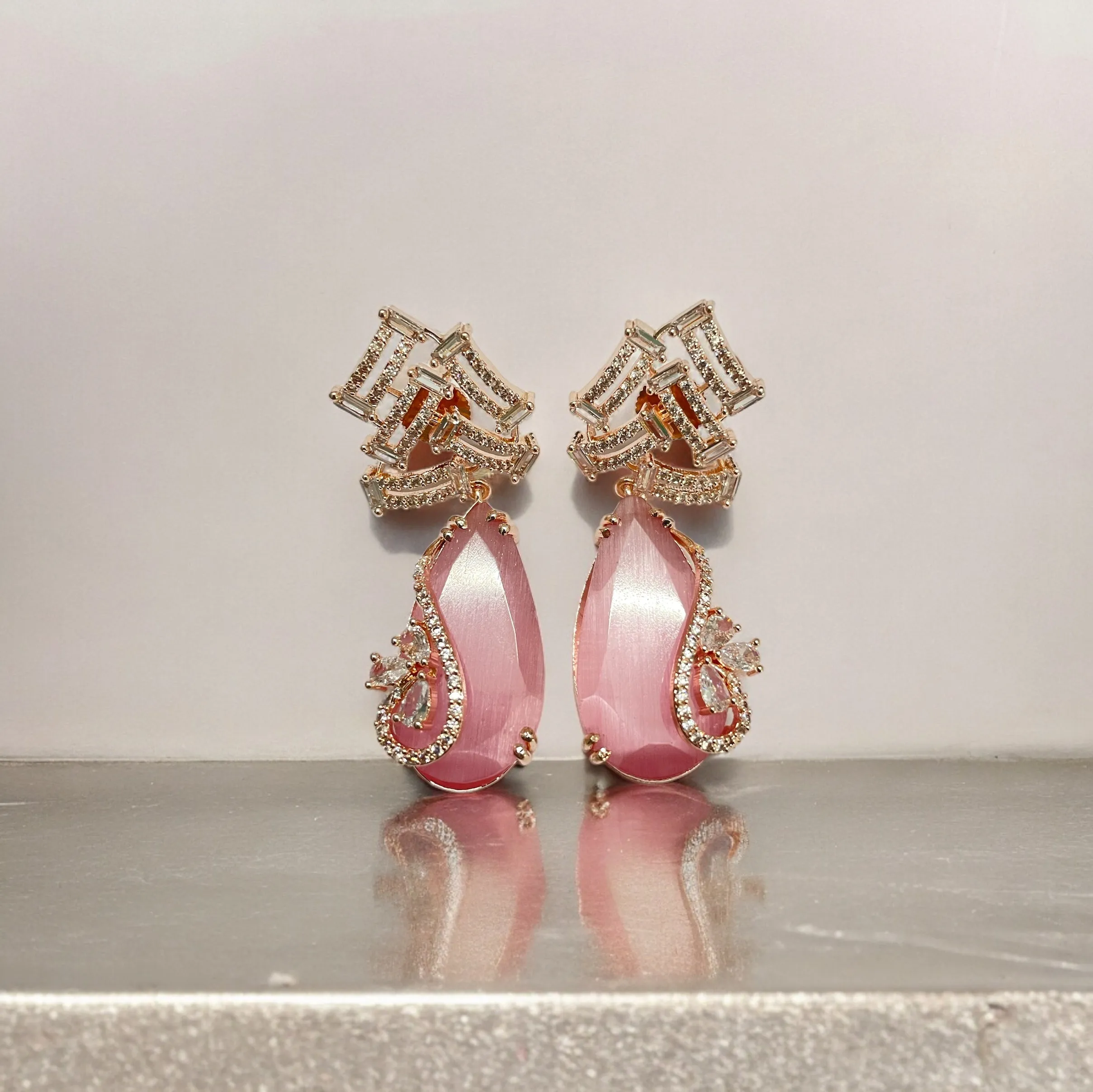 Roseate Tear Glamour Earrings