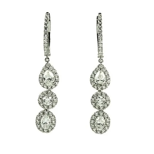 Royal Collection Diamond Halo Dangle Earrings