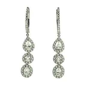 Royal Collection Diamond Halo Dangle Earrings