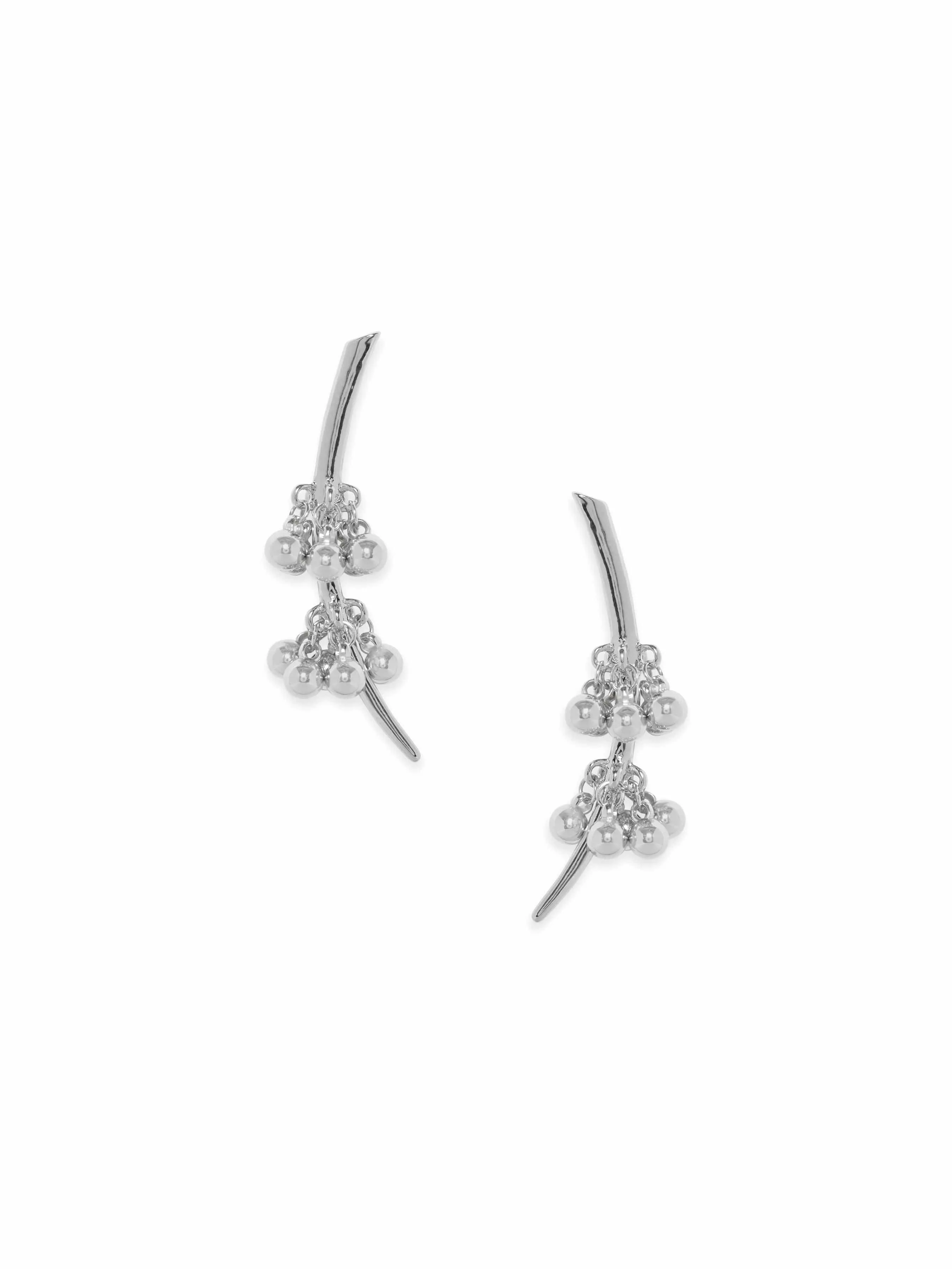 Rubans Ethereal Cascades Silver Tone Drop Earrings
