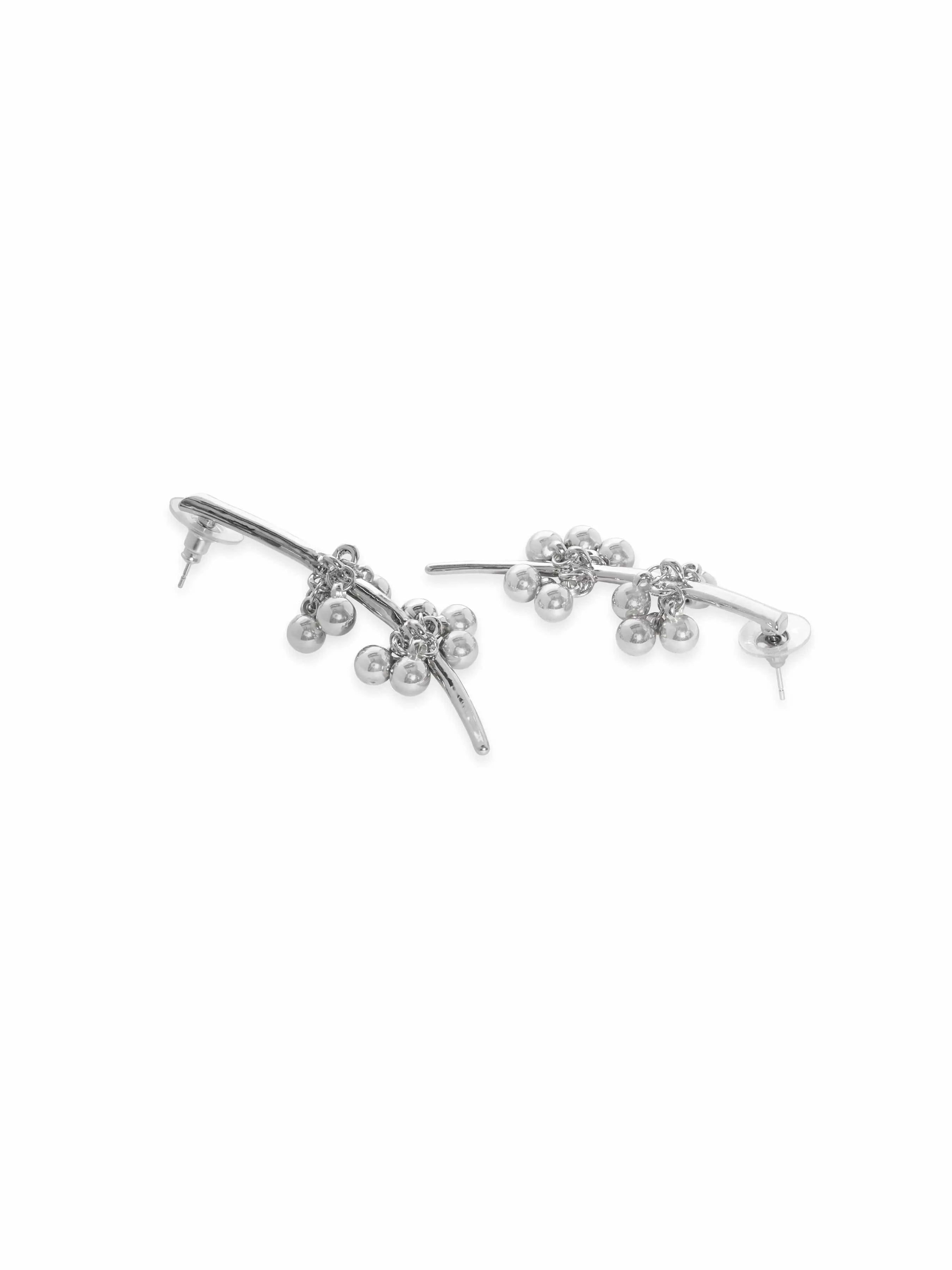 Rubans Ethereal Cascades Silver Tone Drop Earrings