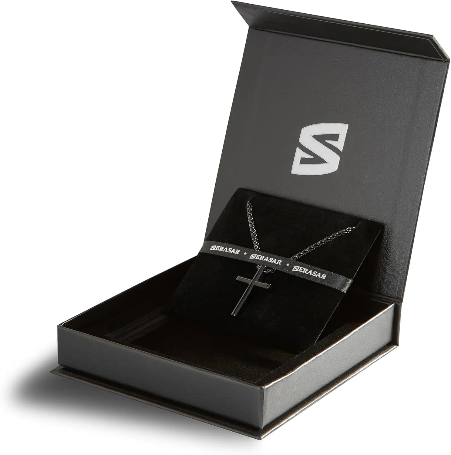SERASAR Premium Necklace Men [Trust] | Stainless 316L Surgical Steel | Waterproof | Solid Chain | Secure Clasp | Three Colors | Jewelry Box Included