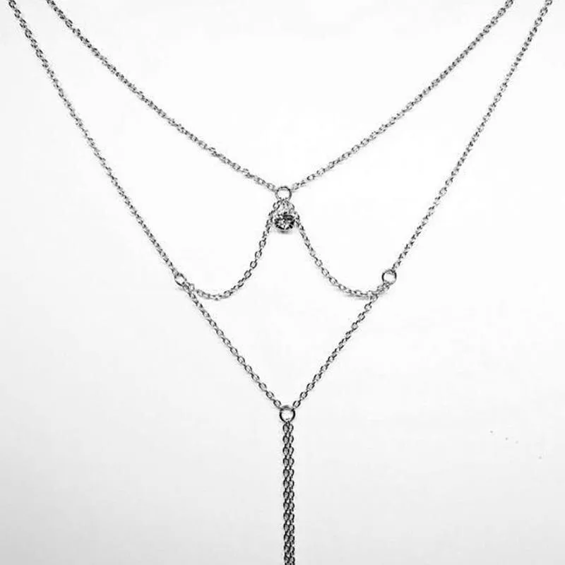 Sex Gold Silver Color Back Necklaces for Women Summer Dress Clothes Body Back Accessories Statement Necklace Chain Jewelry