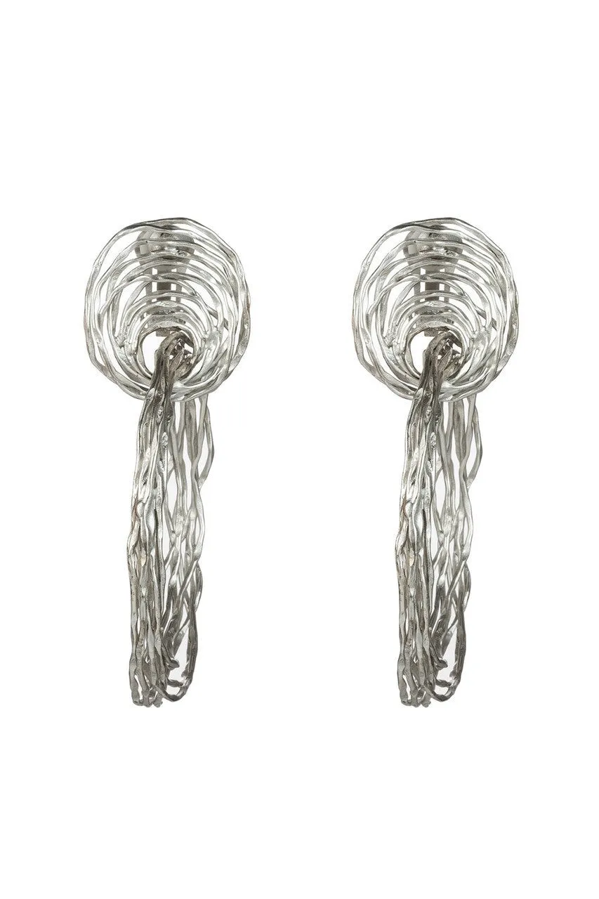 Silver Plated Brass Spiral Clip Earrings