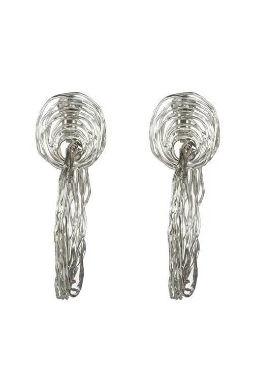 Silver Plated Brass Spiral Clip Earrings