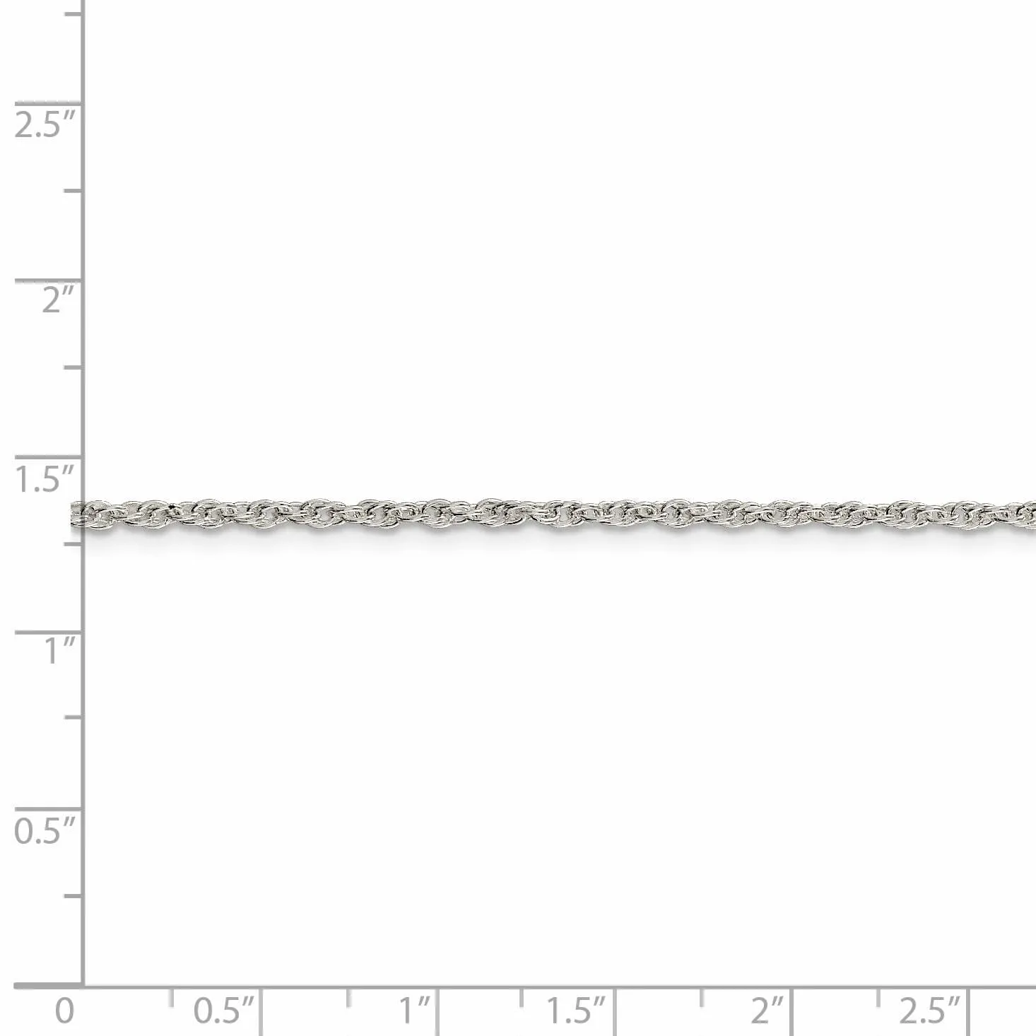 Silver Polished 2.00-mm Loose Rope Chain