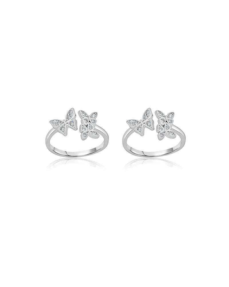 Silver Toering Chic Butterfly