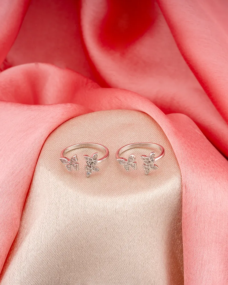 Silver Toering Chic Butterfly