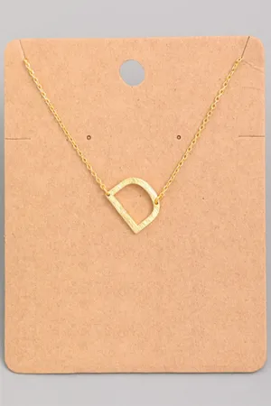 Small Sideways Initial Necklace - D