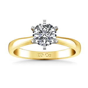 Solitaire Engagement Ring Tapered And Arched 14K Yellow Gold