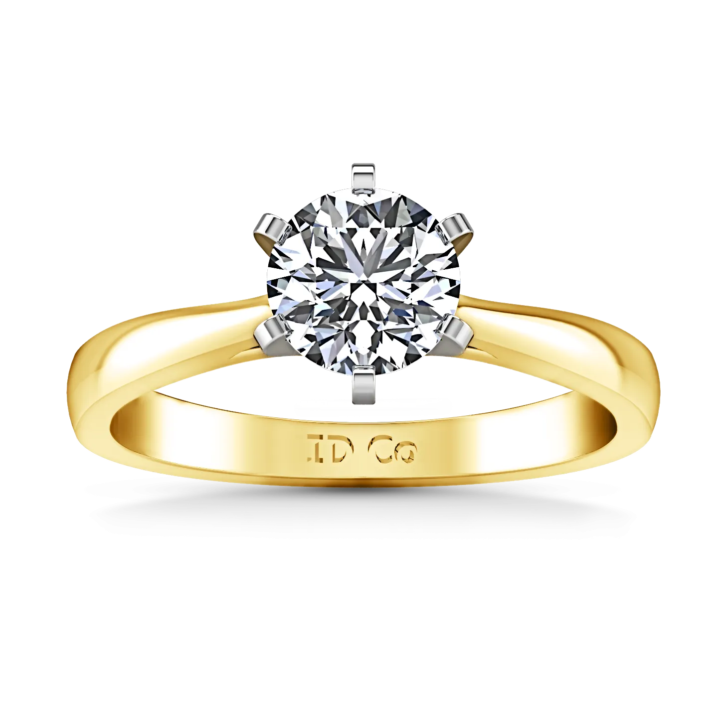 Solitaire Engagement Ring Tapered And Arched 14K Yellow Gold