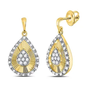 Splendid Gold Diamond Teardrop Dangle Earrings