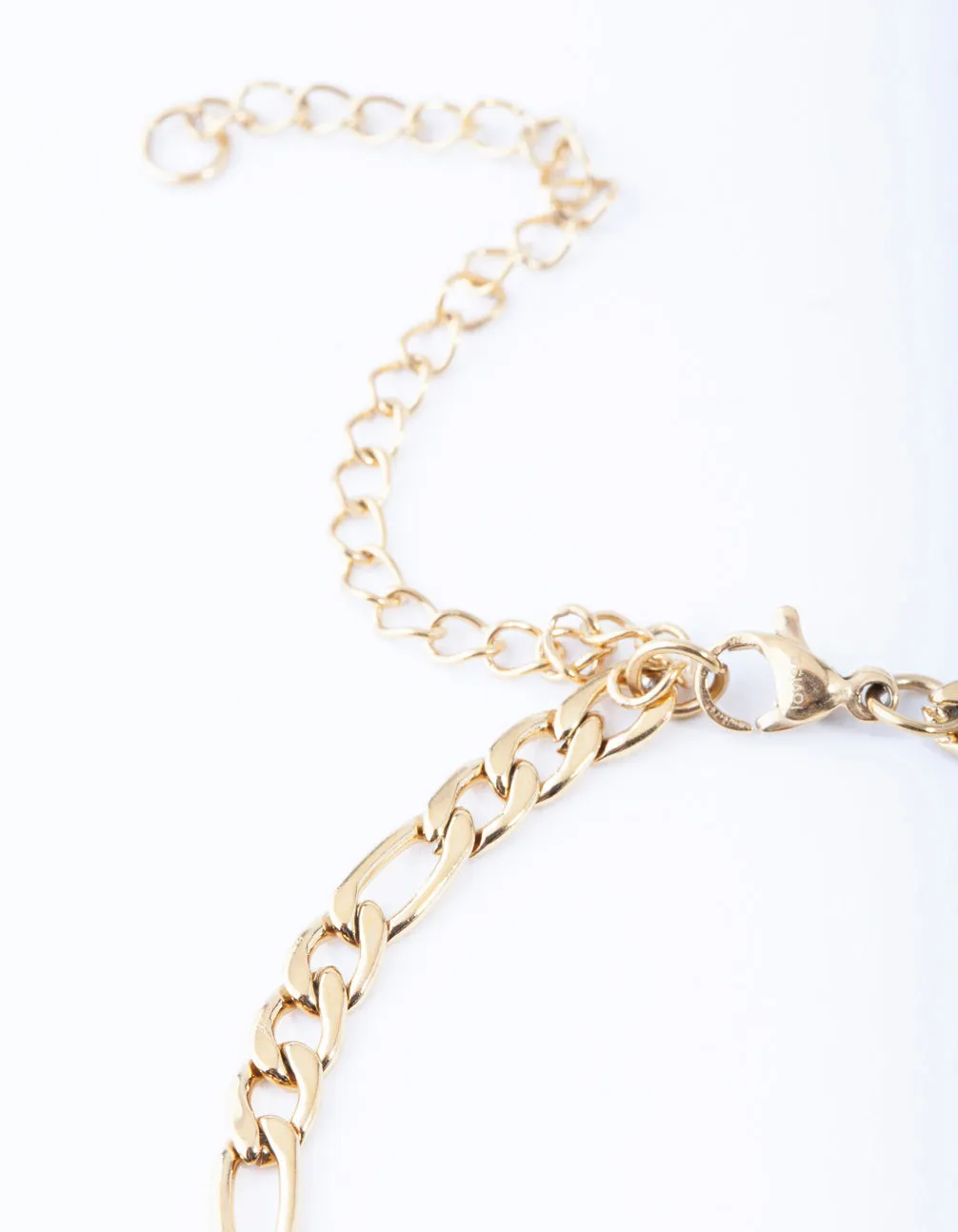 Stainless Steel Gold Plated Figaro Bracelet