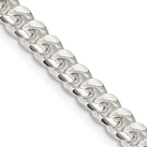 Sterling Silver 5mm Domed w/ Side D/C Curb Chain Necklace