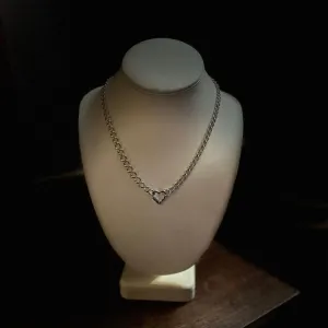 Sterling silver vintage chain with L&B molten heart