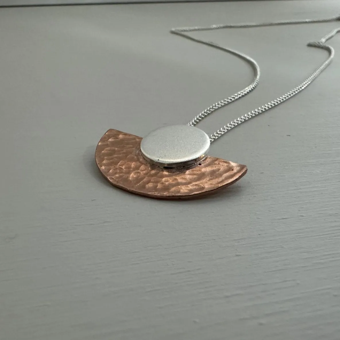 Sun and Moon Mixed Metal Necklace
