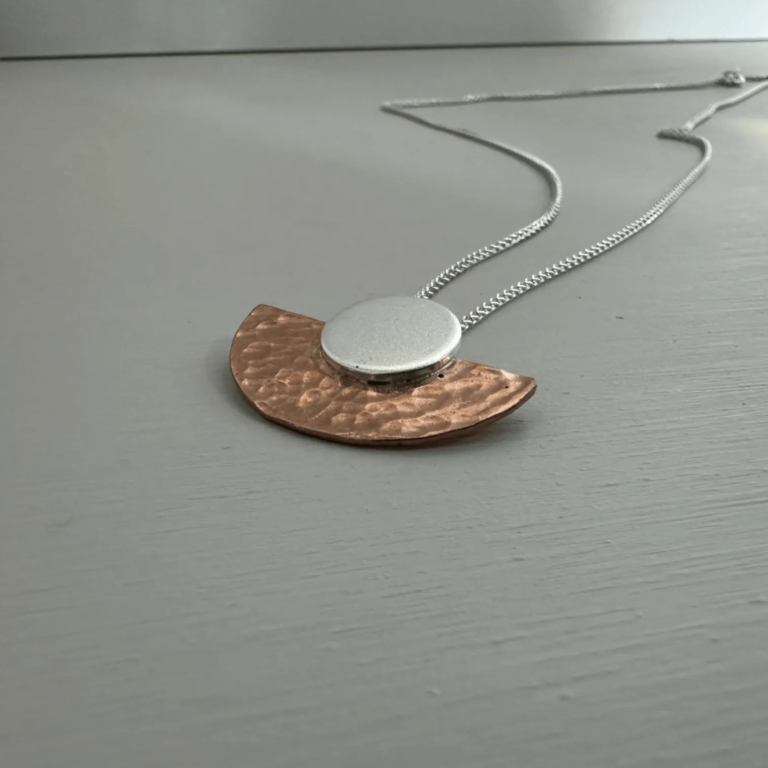 Sun and Moon Mixed Metal Necklace