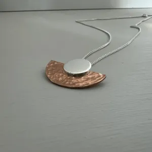 Sun and Moon Mixed Metal Necklace