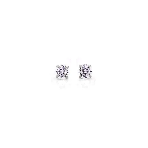 Tiffany Studs // 14k Italian Solid White Gold