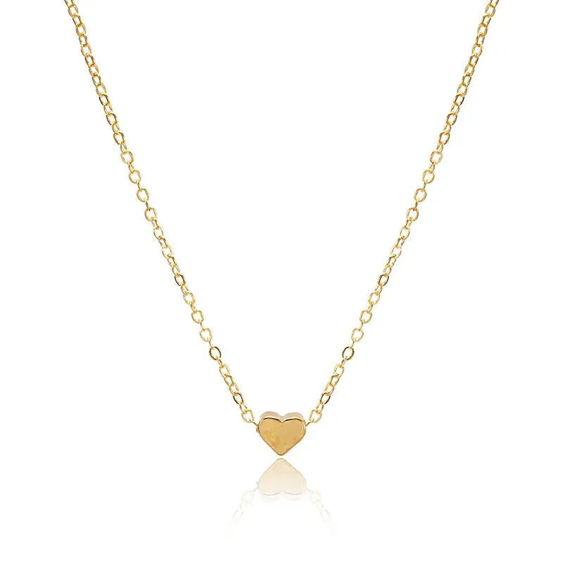 Tiny Heart Necklace for Women SHORT Chain Heart Pendant Necklace Gift Ethnic Bohemian Choker Necklace wholesale