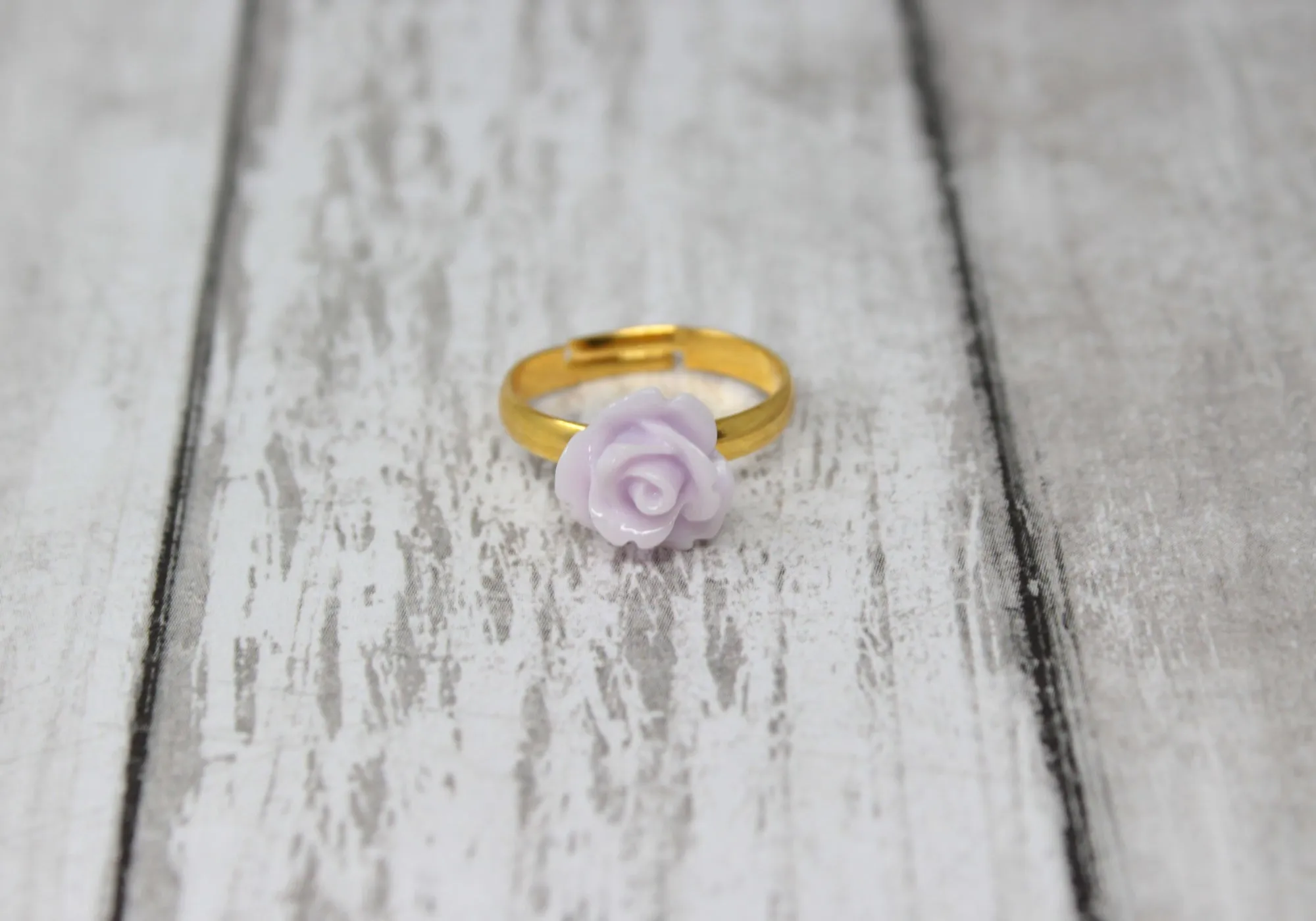 Tiny Petals Stacking Ring ~ Thistle Rose