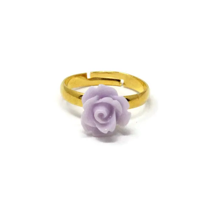 Tiny Petals Stacking Ring ~ Thistle Rose