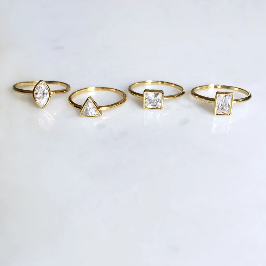 Triangle shape CZ ring #HC16011