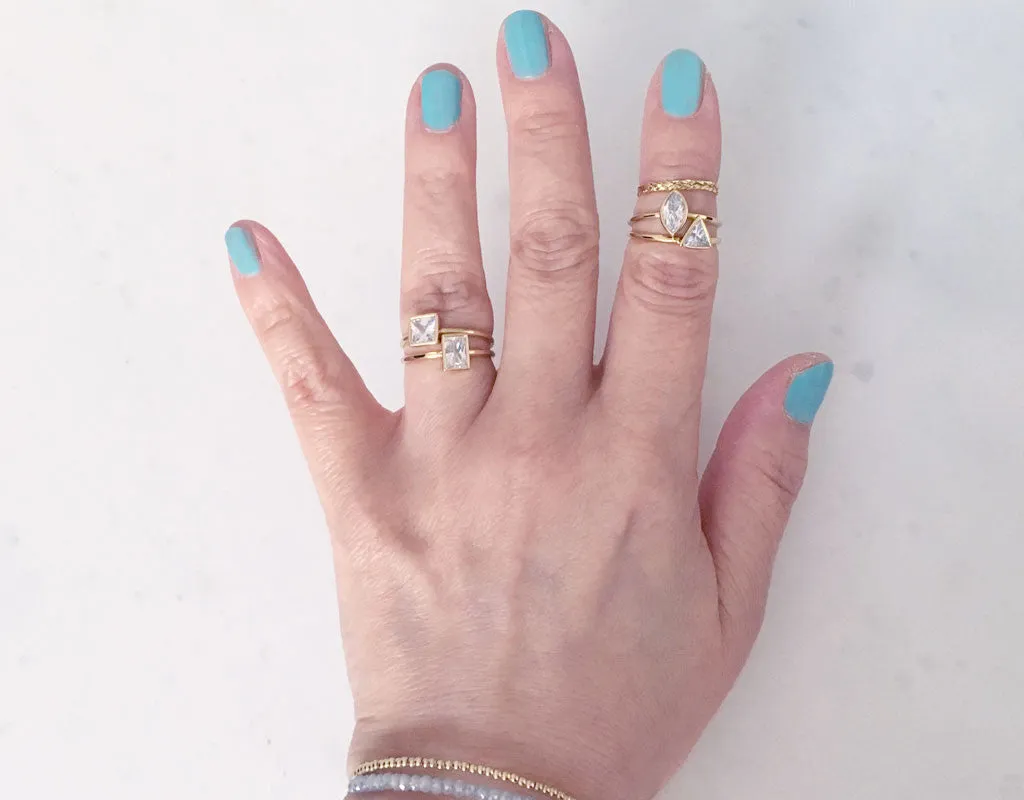 Triangle shape CZ ring #HC16011