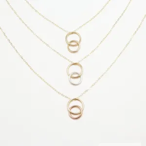 Unity Vertical Linked Circle Gold Necklace