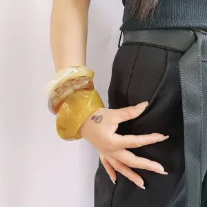 Vintage Punk Thick Irregular Resin Bracelet for Women Jewelry